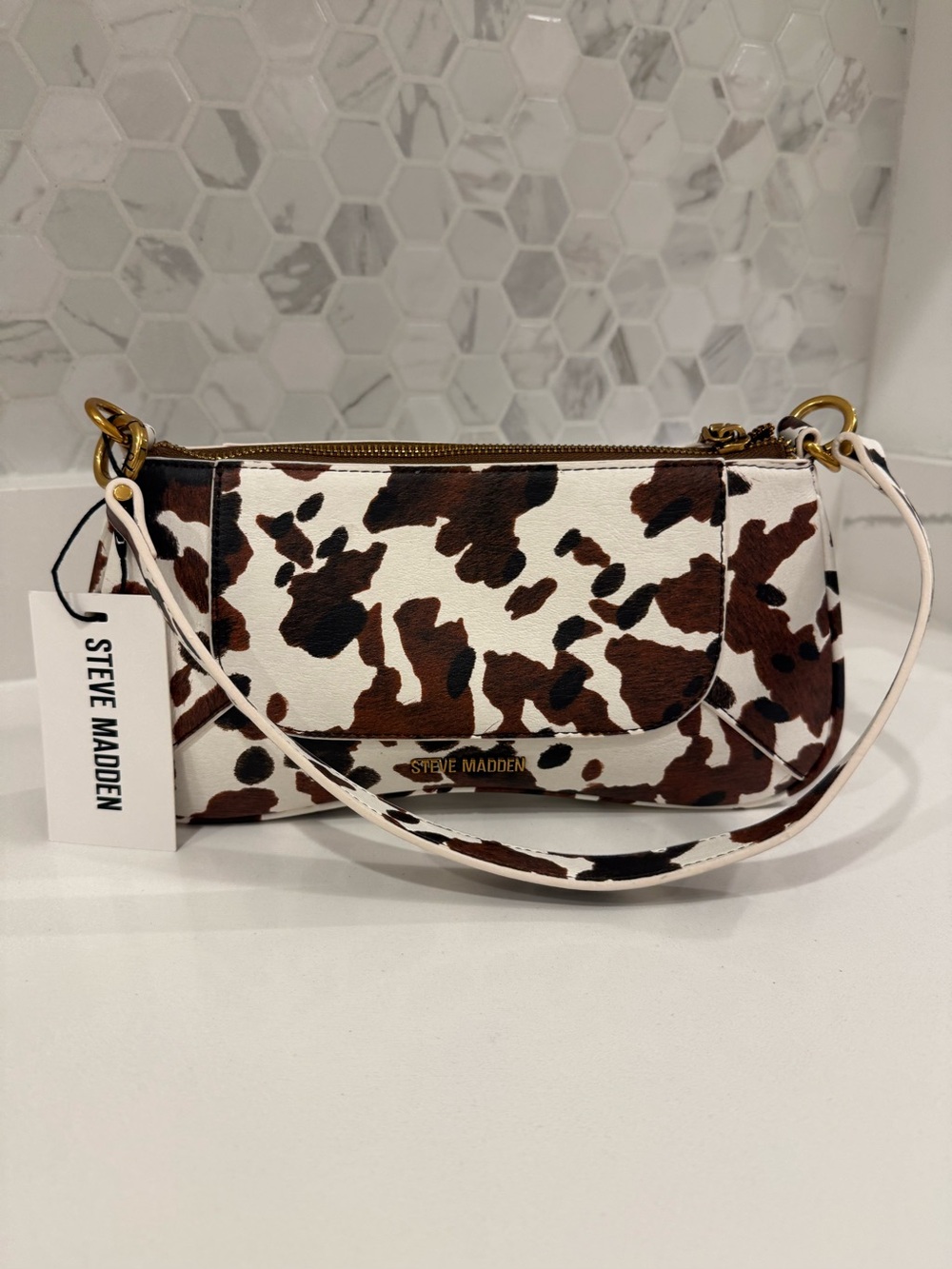 NWT Steve Madden Cow Print Bag